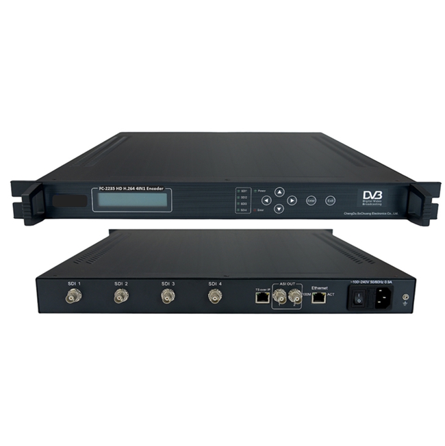FMUSER FC-2235 HD-SDI H.264 4IN1 Encoder(4 SD/HD SDI in,ASI+IP/UDP/MPTS out)
