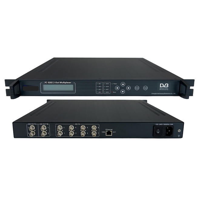 FMUSER FC-3202 2-OUT Multiplexer(8 ASI IN,2-separate ASI OUT)